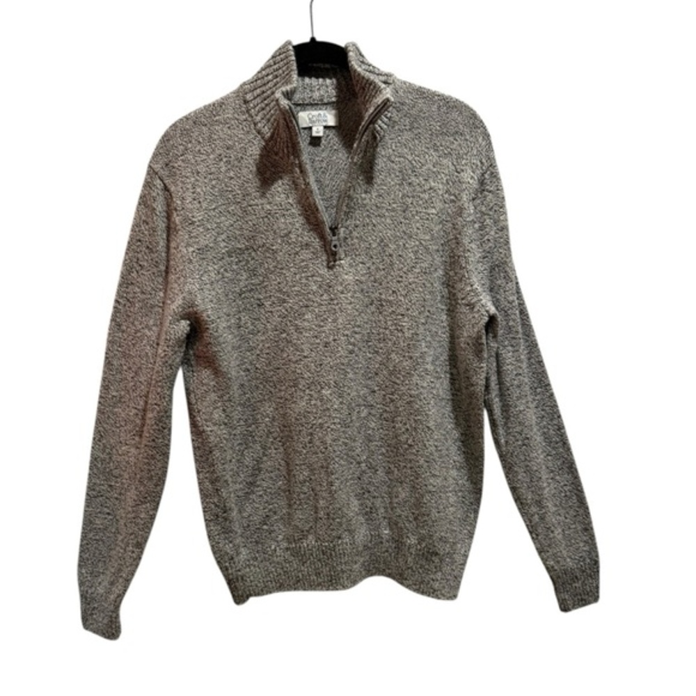 Croft & Barrow Charcoal Zip-Up Sweater